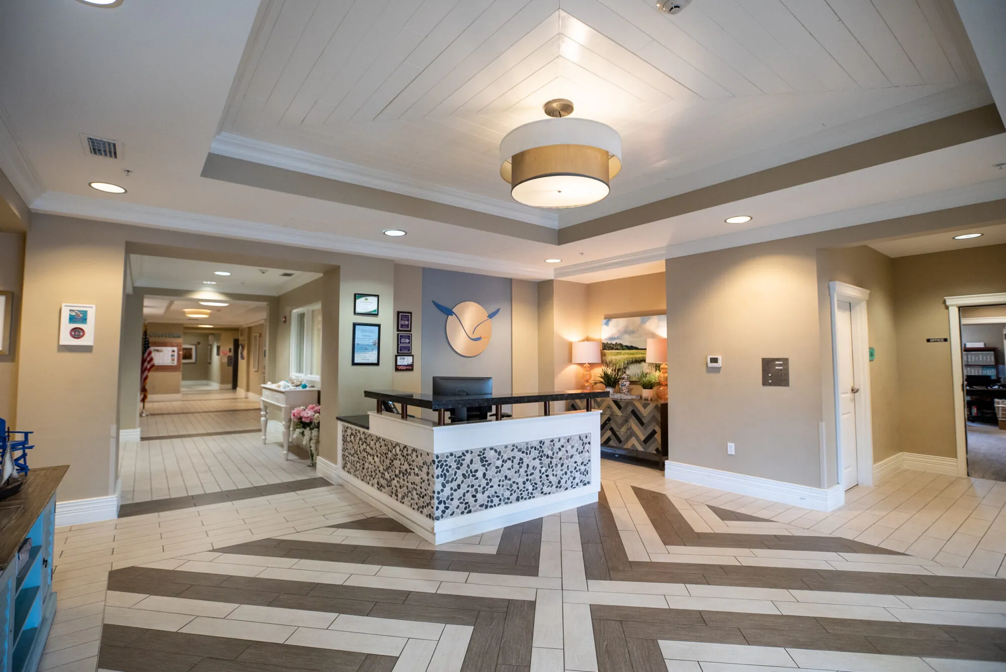 Interior of Beachhouse Senior Living Community Lobby