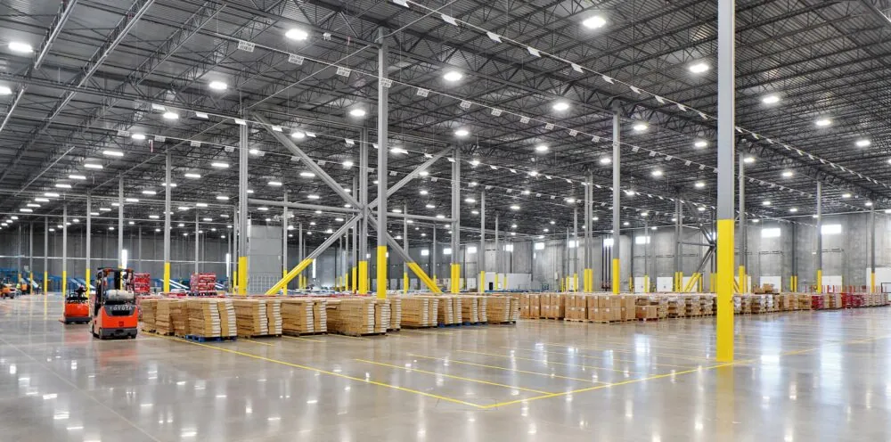 Inside of an industrial warehouse space