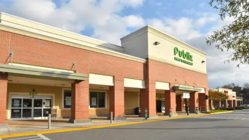 Grocery store in a shopping plaza